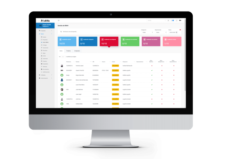 Panrtalla de inicio Hrlog Recursos Humanos